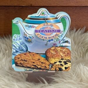 Totally Teatime Cookbook with Elegant Blue and White Teapot Design